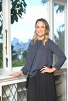 FLORENCE PLEAT BLOUSE - navy spot